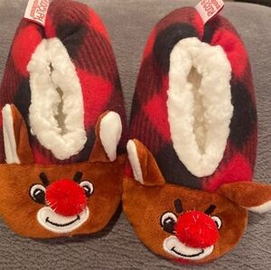 Kids Rudolph the Red-Nosed Reindeer slippers